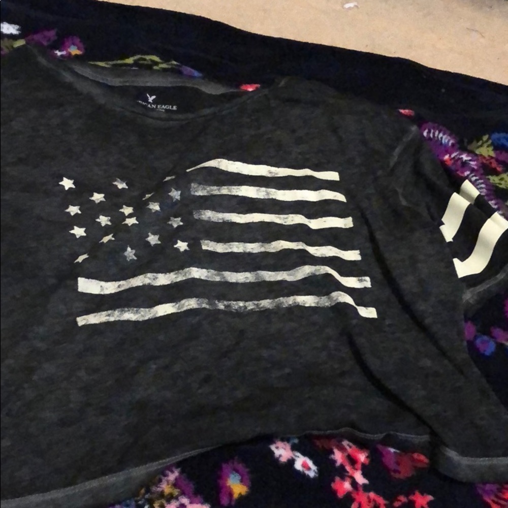 American eagle crop American flag tee